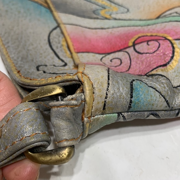 Hand painted crossbody gray abstract - Picture 16 of 17